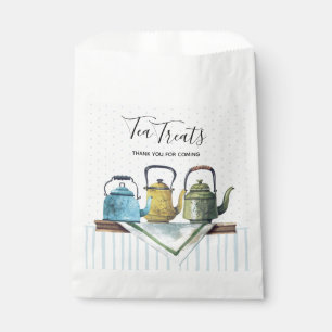 Tea Pots Farmhouse Decor Vintage Watercolor Napkin Favour Bag