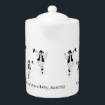 TEA POTS :  GREEK EVZON'S DANCING<br><div class="desc">PEN & INK DRAWING'S  MEDIUM BLACK & WHITE INK
GREEK EVZON'S  NOTE TEA POTS COME IN TWO SIZES</div>