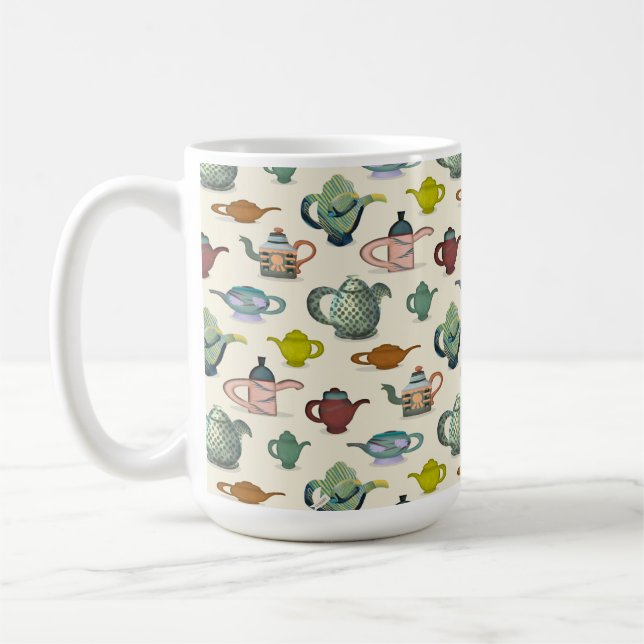 Tea pots in a pretty pattern coffee mug (Left)