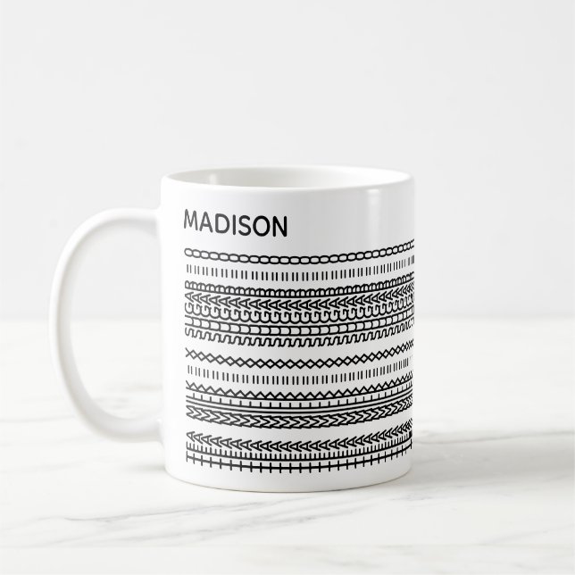 Tea Preference Hidden Message Name 102B Modern Coffee Mug (Left)