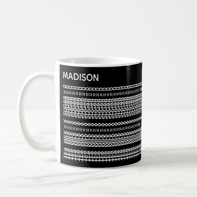 Tea Preference Hidden Message Name 102W Modern Coffee Mug (Left)