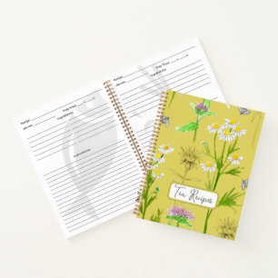 Tea Recipes Medicinal Herbalist Chamomile Yellow Notebook