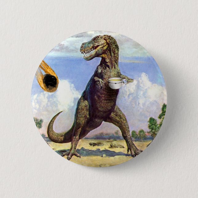 Tea Rex 6 Cm Round Badge (Front)