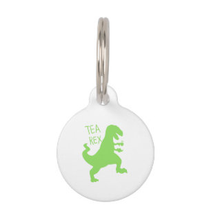 Tea rex - Choose background color Pet Tag