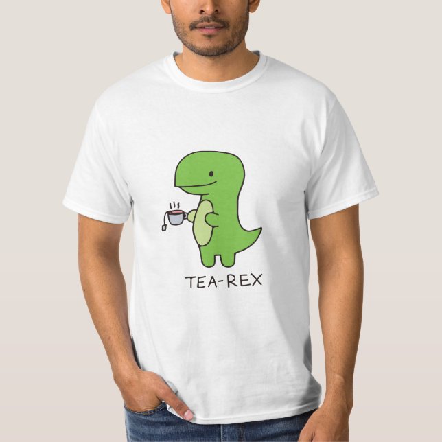 Tea-Rex, Cute Dinosaur , Funny Lover Dino  T-Shirt (Front)