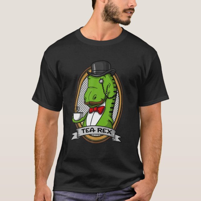 Tea Rex Dinosaur Rex Funny Joke Men Boys T-Shirt (Front)