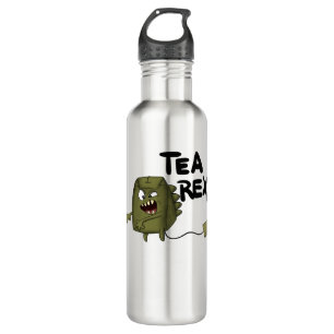 tea rex, funny dinosaur 710 ml water bottle