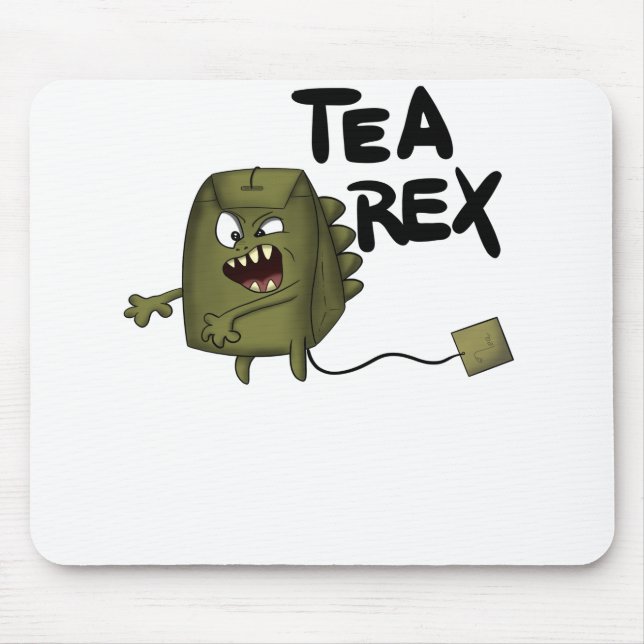 tea rex, funny dinosaur mouse pad (Front)