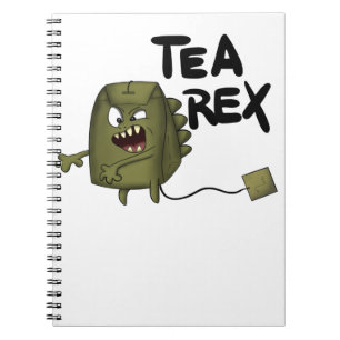 tea rex, funny dinosaur notebook