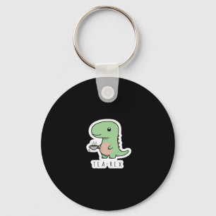 Tea-rex – Funny Dinosaur Tea Lover Sticker Key Ring