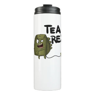 tea rex, funny dinosaur thermal tumbler