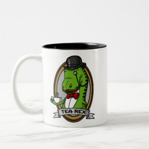 Tea Rex Funny T-Rex Dinosaur Joke Two-Tone Coffee Mug