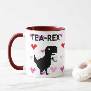 Tea-Rex mit Pixel Herzen Mug