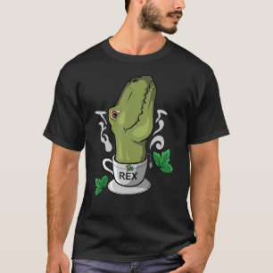 Tea Rex Tea Time Tea Drinker Dinosaur T-Shirt