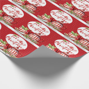 Tea-Riffic Christmas Red and White Polka Dot Wrapping Paper
