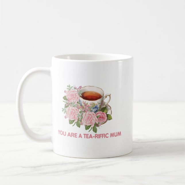 Tea-Riffic Mum Floral Mug (Left)