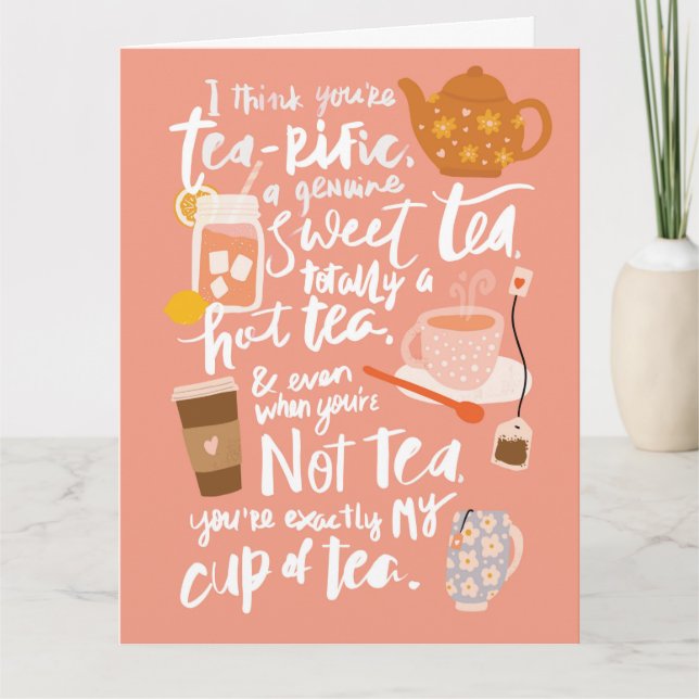 Tea-rific Punny Love Card (Front)
