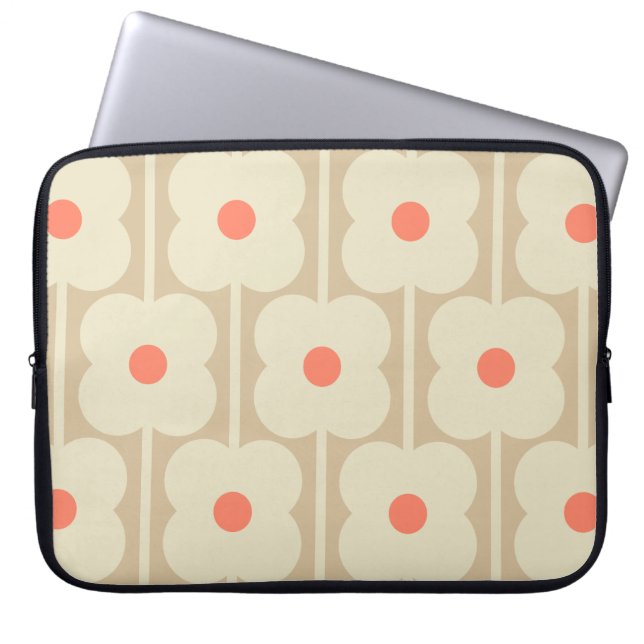 Tea Rose , Giant Abacus Flowers, retro style Laptop Sleeve (Front)