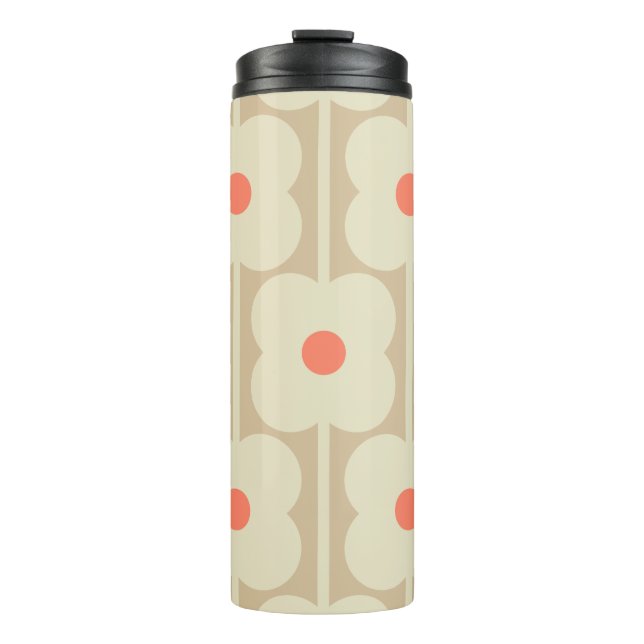 Tea Rose , Giant Abacus Flowers, retro style Thermal Tumbler (Front)