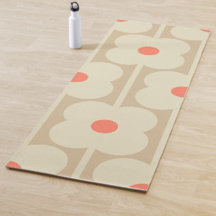 Tea Rose , Giant Abacus Flowers, retro style Yoga Mat