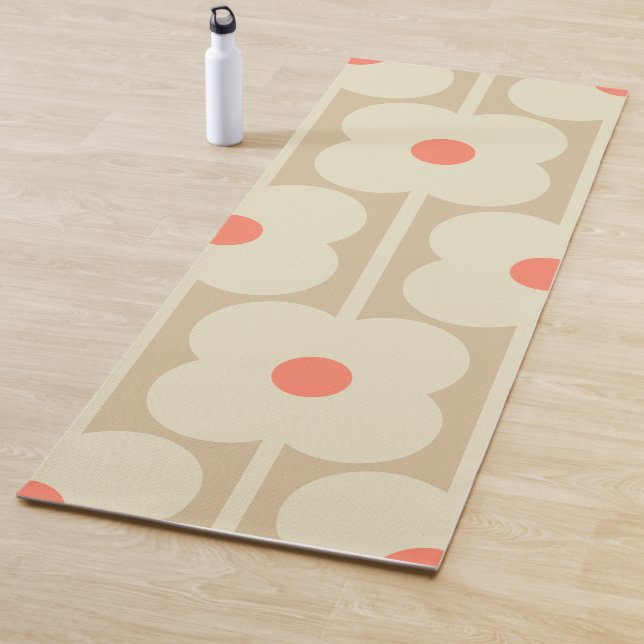 Tea Rose , Giant Abacus Flowers, retro style Yoga Mat (In Situ)