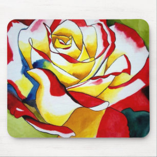 Tea Rose original watercolor flower art Mouse Pad