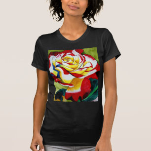 Tea Rose original watercolor flower art T-Shirt