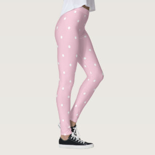 Tea Rose Pink and white dots Leggings