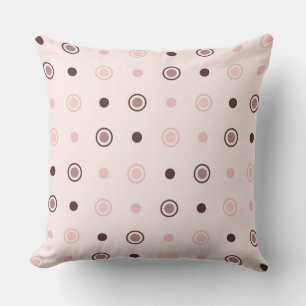 tea rose (red), mauve and white dots cushion
