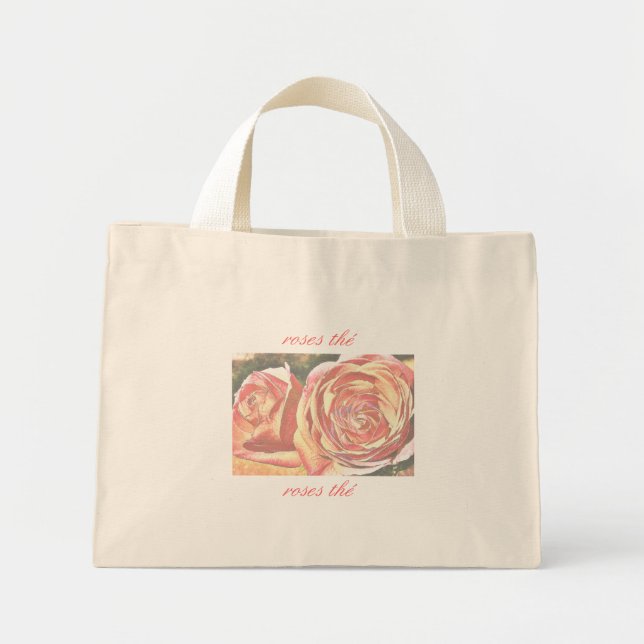Tea Roses from the Garden Mini Tote Bag (Front)
