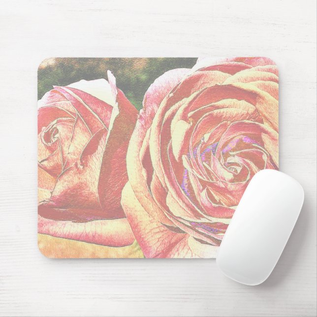 Tea Roses from the Garden Mouse Pad (With Mouse)