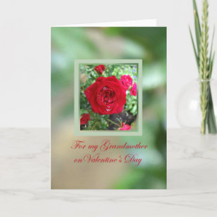 Tea Roses Grandmother Valentine Card