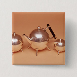 Tea service with gilt interiors 15 cm square badge