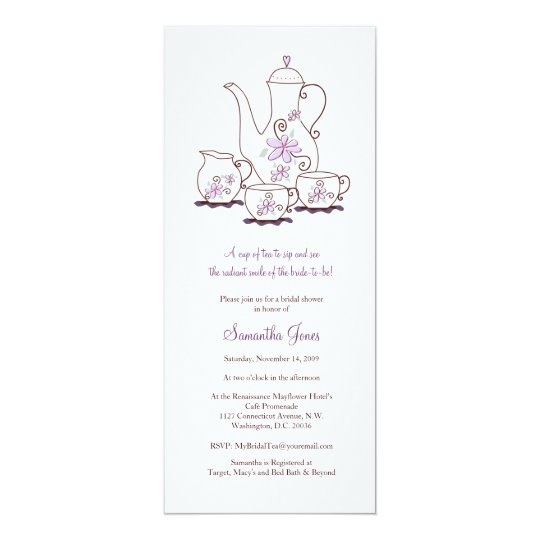 Tea Set Bridal Shower Invitations