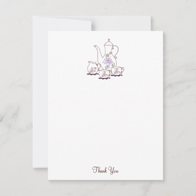 Tea Set Thank You Note Cards, 4.25x5.5 Card (Front)