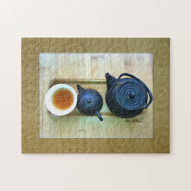 Tea Setting Photograph Overhead View Jigsaw Puzzle (Horizontal)