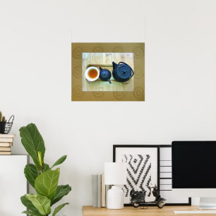 Tea Setting Still Life Photograph Overhead View Poster