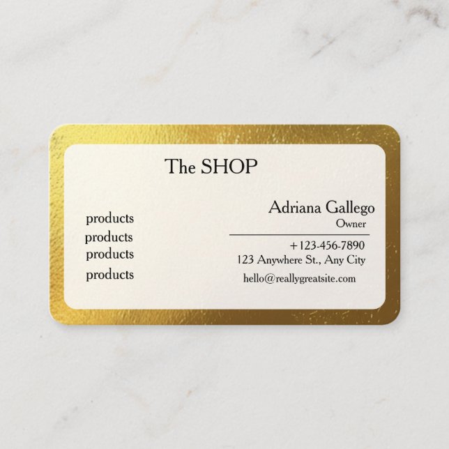 tea shop  Business card (editable) (Front)