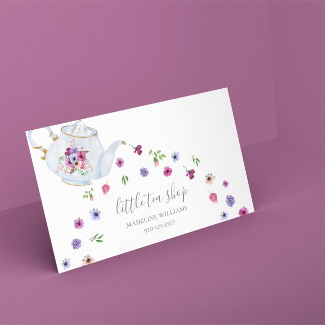 Tea Shop Floral Business Card (Creator Uploaded)