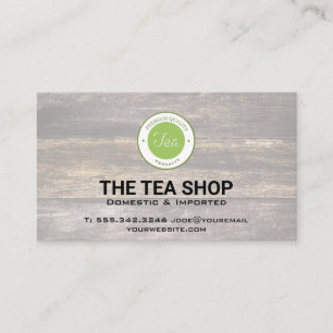 Tea Shop   Wooden Boards Business Card