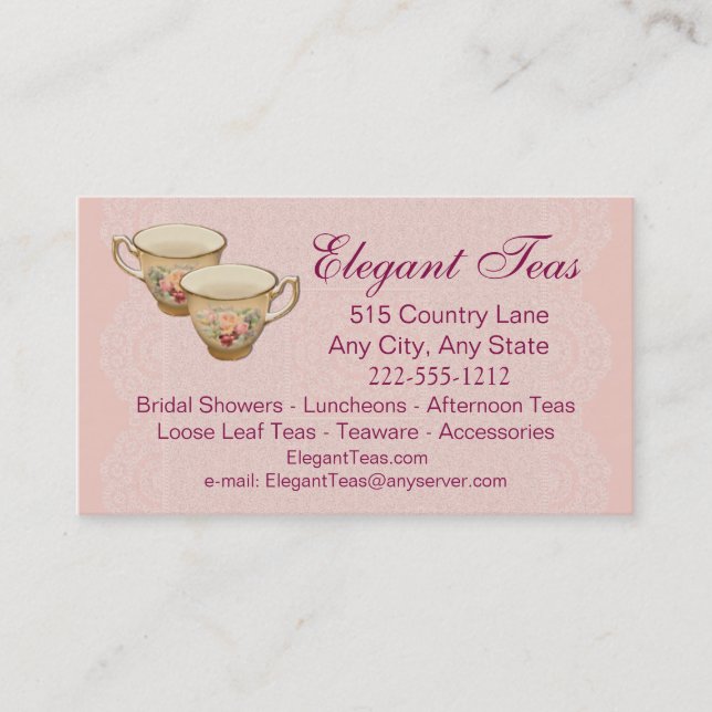 Tea Shoppe Tea House Card optional Loyalty Punch (Front)