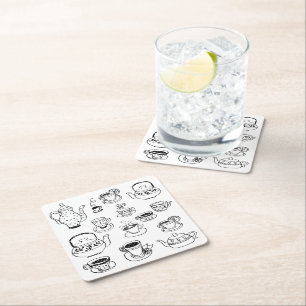 Tea Square Paper Coaster