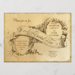 Tea Stained Vintage Wedding 1 - Invitation Invite