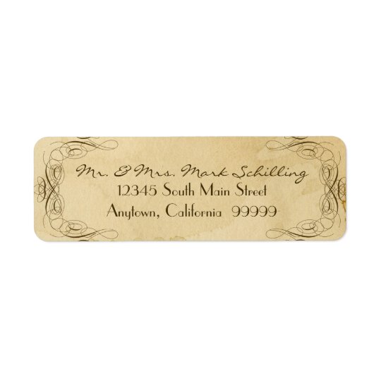 Tea Stained Vintage Wedding 1 - Matching Labels
