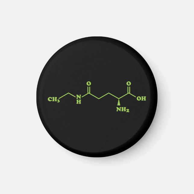 Tea Theanine Molecular Chemical Formula Magnet (Front)