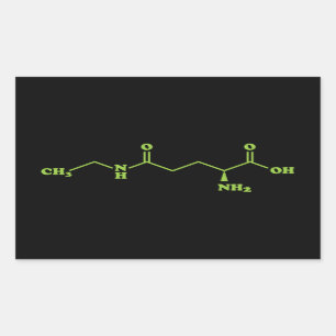 Tea Theanine Molecular Chemical Formula Rectangular Sticker