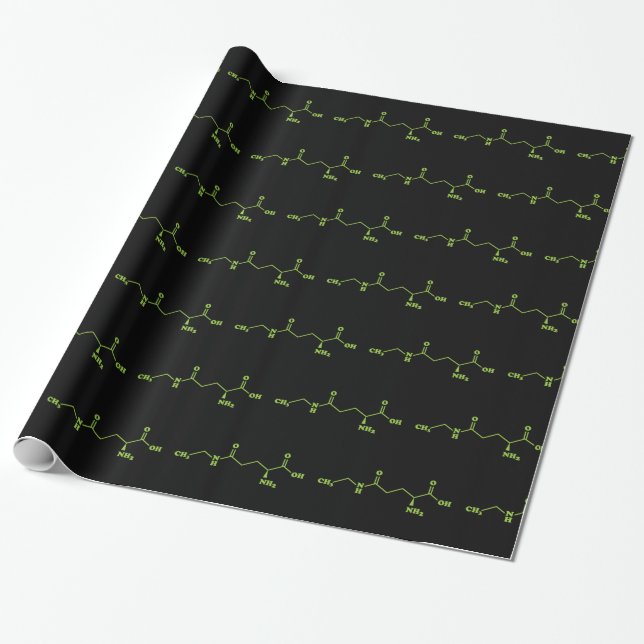 Tea Theanine Molecular Chemical Formula Wrapping Paper (Unrolled)