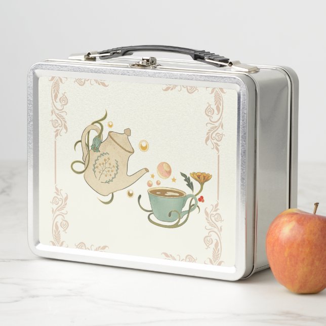 Tea Time Art, Graphic Design Metal Lunch Box (In Situ)