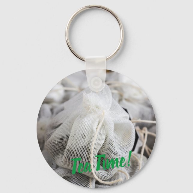 Tea Time Bag for Tea Lovers Key Ring (Front)