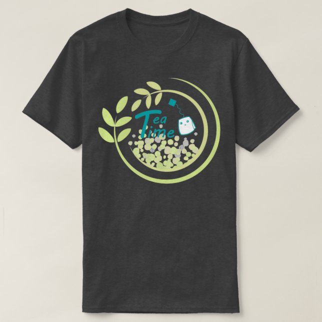 Tea time black background T-Shirt (Design Front)